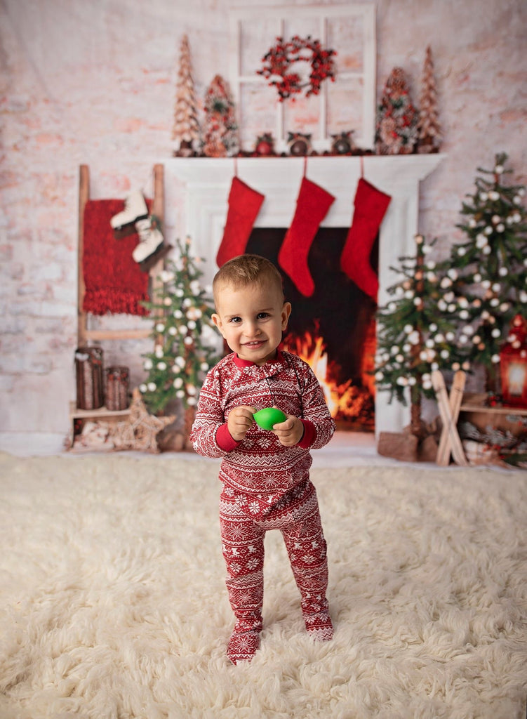 Farmhouse Cozy Fireplace (Lights) – Baby Dream Backdrops