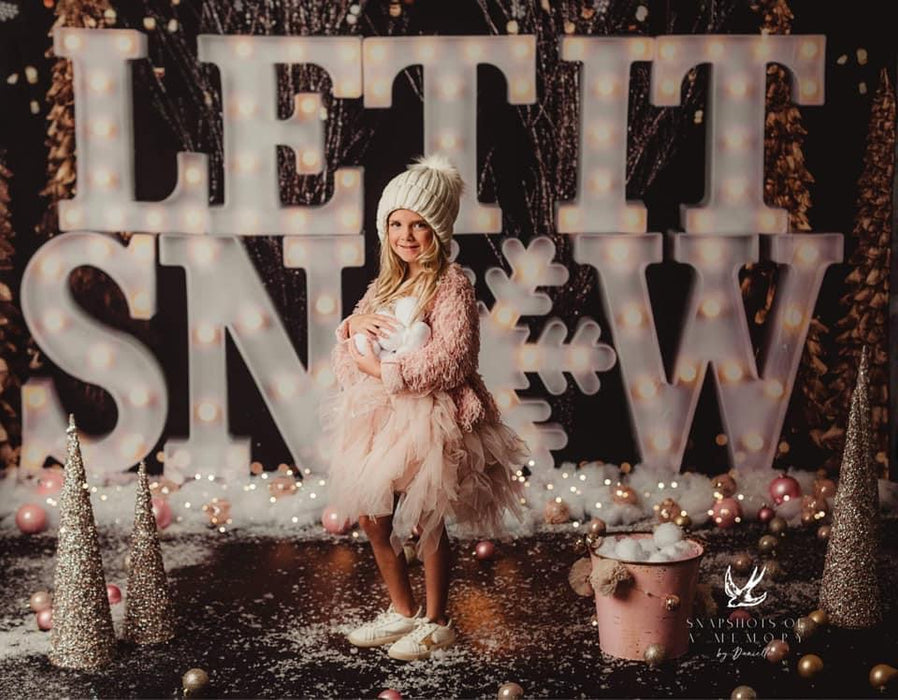 Marquee Let it Snow and Glow Gold Floor