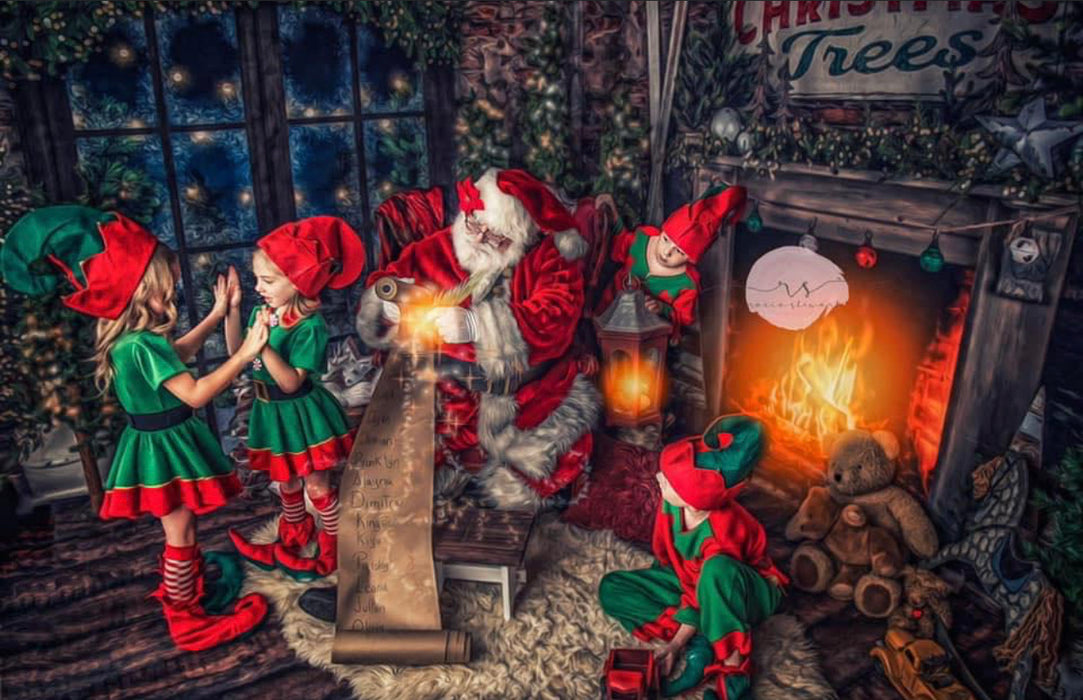 Tree Farm Lodge View Lights and Tree Farm Lodge Mantel Lights Fabric Room