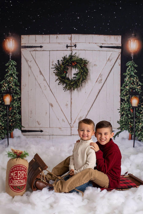 White Rustic Christmas with Lights (VR)