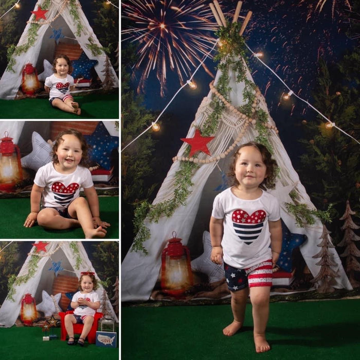 Camping Under the Fireworks Tent