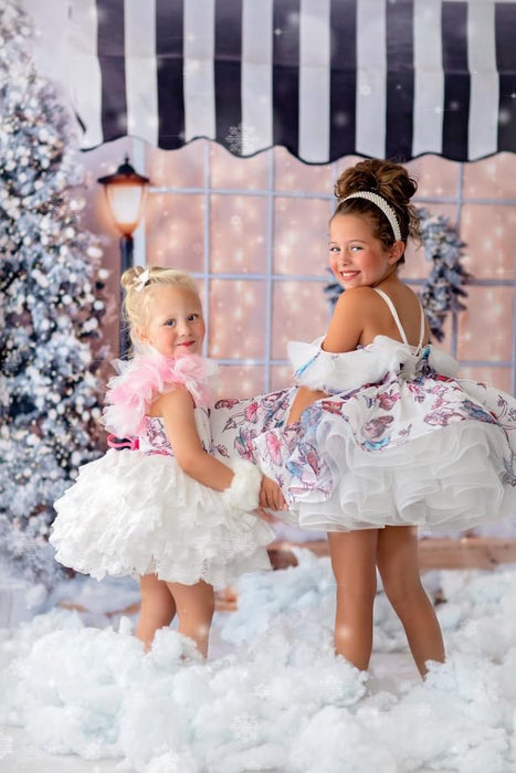 White Cottage Christmas with Awning