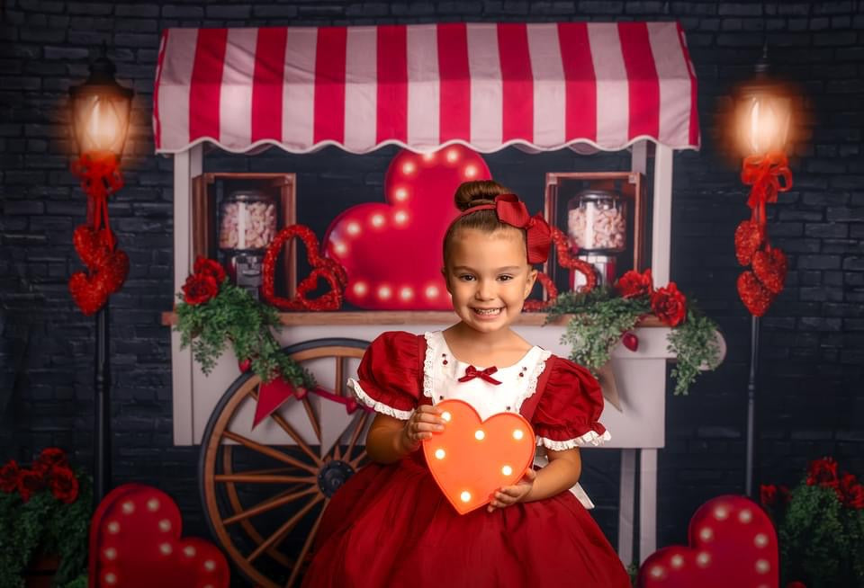 Pink Valentine Candy Cart