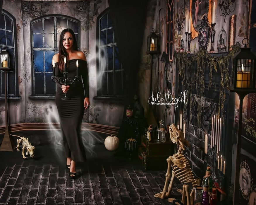 Moonlit Mansion Window