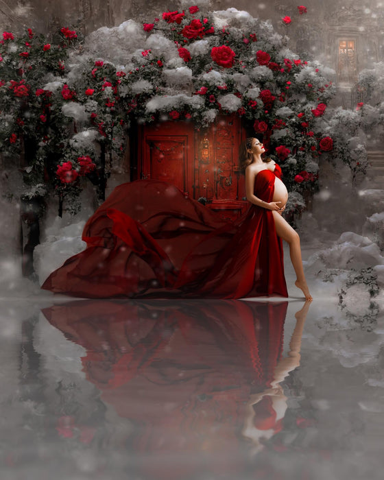 Winter Rose Door Digital Download