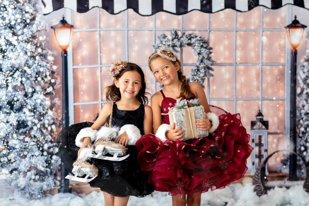 White Cottage Christmas with Awning