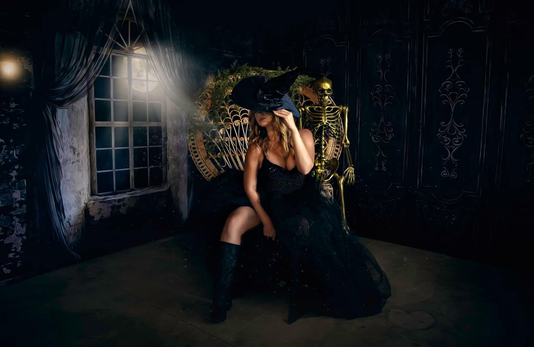 Mansion in the Moonlight Window (Black)