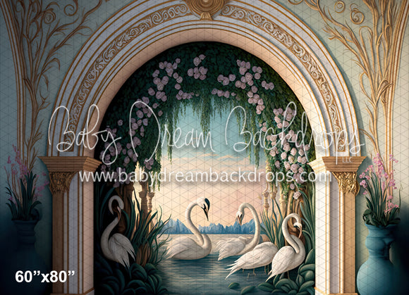 Painted Swans Ballroom Wall (MD)