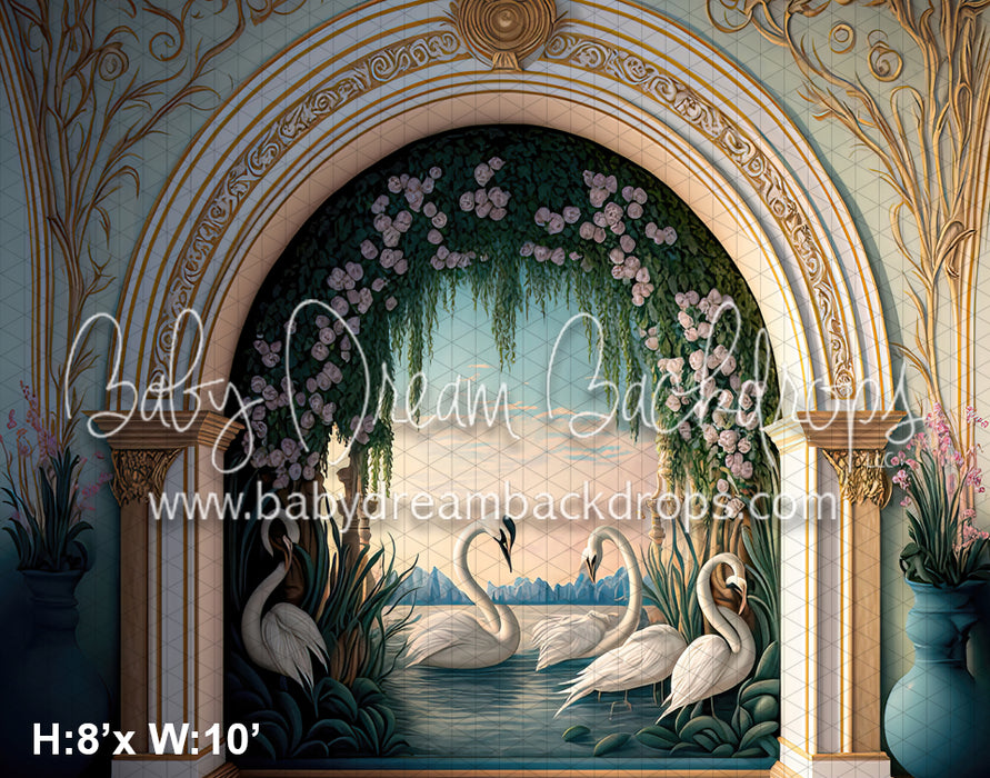 Painted Swans Ballroom Wall (MD)