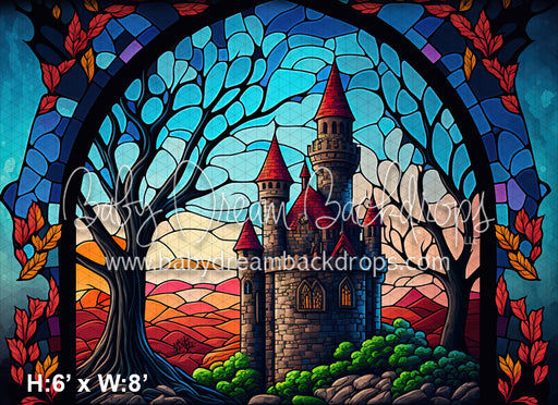 Stained Glass Castle Sunset (MD)