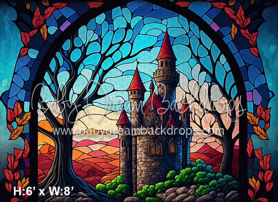 Stained Glass Castle Sunset (MD)