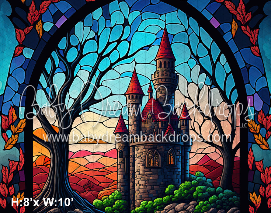 Stained Glass Castle Sunset (MD)