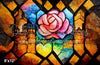 Stained Glass Collection - Pink Rose (MD)
